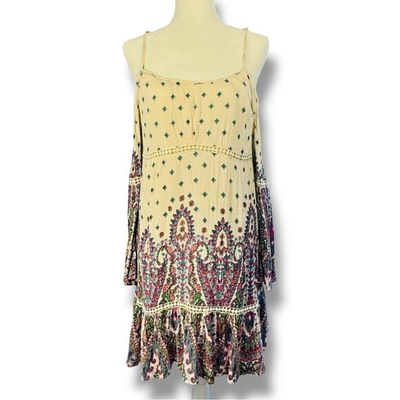 Altar'd State Cream Ruffled Tiered Sundress Sz M - Picture 1 of 10